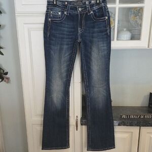 NWOT Miss Me Dark Blue Boot Cut Jeans Size 29